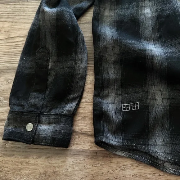 NWT Ksubi Consciousness Plaid Print Flannel Shirt Men's Size XL Ombre Gray Black - Picture 16 of 16